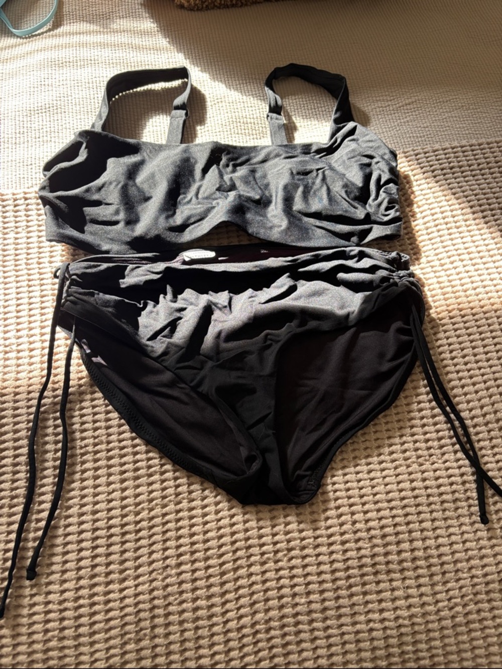 Athleta Black Women’s Tank Bikini Set - Classic Swim Top and Adjustable Bottoms